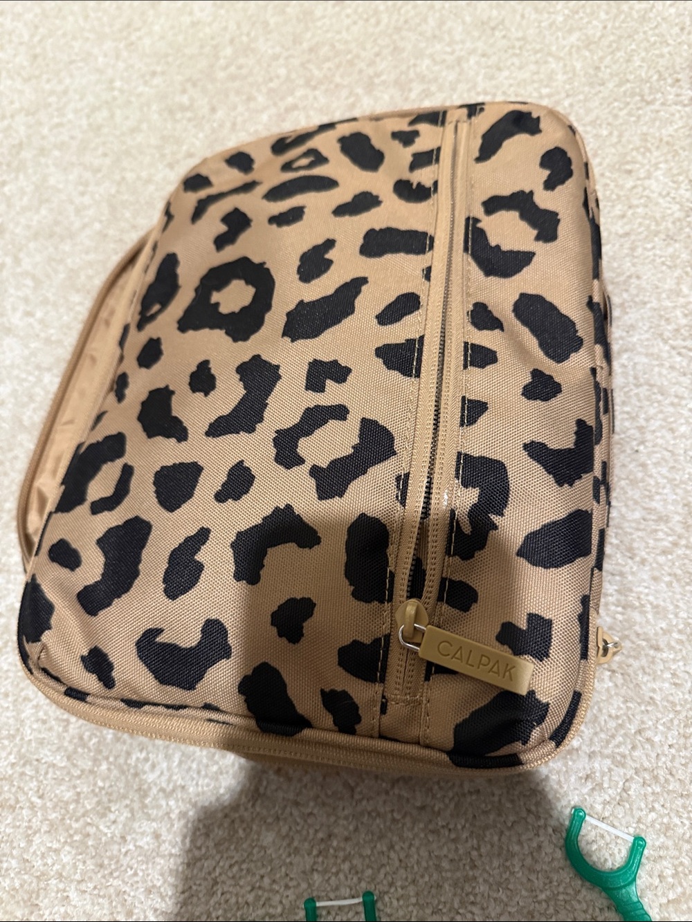 Calpak Leopard Print Tech Cube in Tan and Black - Picture 4 of 4